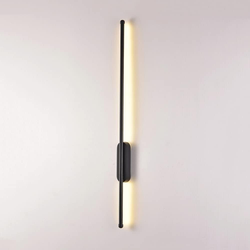 HPTHLY Led Wall Sconce, Linear Strip Wall Lamp, Aluminum Mounted Background Light For Bedroom, Living Room, Corridor, Stairs, Indoor Bedside Decoration Wall Light (Dark-100Cm)