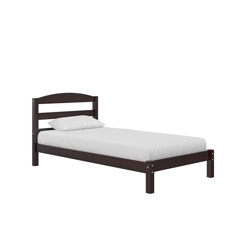 Image of DHP Braylon Twin Bed, Minimalist Design, Espresso Finish, Sturdy Wood Construction