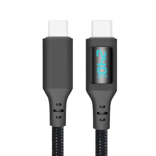 240W USB2.0 Type C - Type C �P�[�u�� (LED �f�B�X�v���C�t��), 1m | USB2.0 �^�C�v C ����^�C�v C�A480Mbps �f�[�^�]���A�d�b 15 �Ȃǂ̓d�q�@��p�ґg�i�C���� �R�[�h