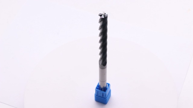 Image of 3 /8 inch 4 Flute Solid Carbide Extra Long Square End Mill, 6 inch OAL, AlTiN Coated | 35 Helix, 3 /8 inch Cutting Dia, 3 /8 inch Shank Dia, 3 inch LOC, for Milling Alloy Steel, Carbon Steel, Cast Iron, Copper
