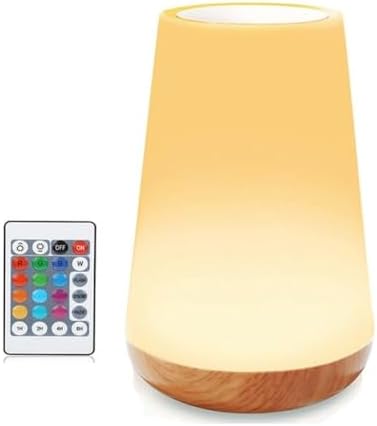 Luminária LED, Abajur Touch, Cabeceira RGB Controle Remoto, Base ...