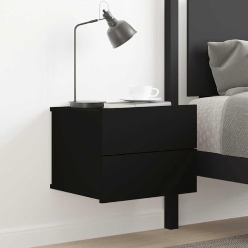 WIFESE Mesitas De Noche Dormitorio 40x30x30 cm Estrechas Comoda Mesa Auxiliar Bedside Cupboard Bedside Table Negro