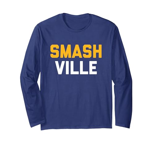 Smashville - Nashville Long Sleeve T-Shirt, Adult Unisex, Navy Blue, X-Large