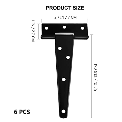 Charnière sangle T 5 pouces noire quincaillerie de porte de jardin et abri bois - 3