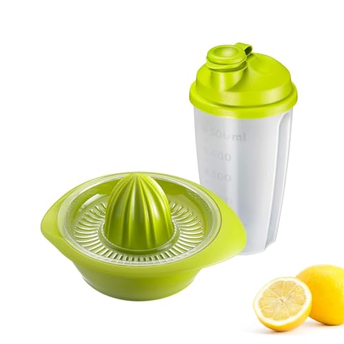 Westmark Set Fitness da 2 Pezzi, Spremi-Agrumi e Shaker per Condimenti, Capacità: 0,5 L Ciascuno, Plastica, Mixery, Limetta, Verde Mela/Trasparente, 309122E7