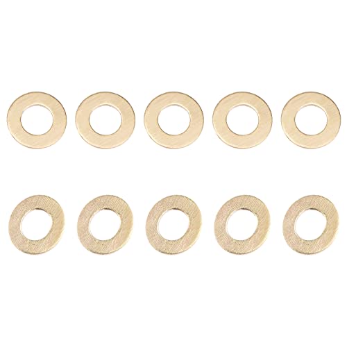 DTGN 6.3mmx12mmx1.5mm(IDxODxT) Flat Brass Sealing Washers - 20Pack - Good for Industrial Machinery M6 Screws - Brass Flat Ring Gaskets