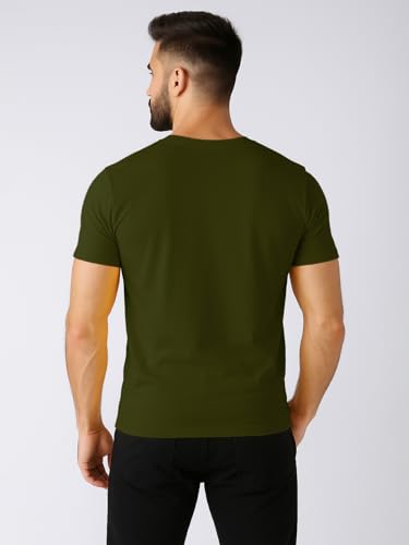Image of Friskers Men's V-Neck Short Sleeves Cotton T-Shirt - Casual T-Shirt, Regular Fit