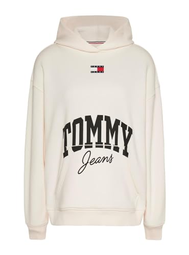 Sweat-shirt Tommy Jeans New Varsity femme blanc avec col rond