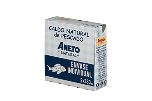 Aneto 100% Natural - Caldo de Pescado - caja de 6 unidades de 2x330ml