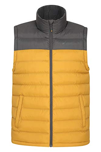 Preisvergleich Produktbild Mountain Warehouse Seasons Gepolsterte Herren-Weste - Wasserbeständig, warm, leichte Jacke mit Zwei Fronttaschen, leicht zu verstauen - Ideal für Reisen im Winter Dunkelgelb S