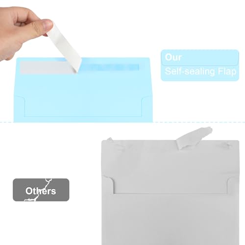 Image of 50 Packs Blue 5x7 Envelopes, Blue Envelopes 5x7, A7 Invitation Envelopes Self Seal for Weddings, Invitations, Photos, Greeting Cards, Mailing