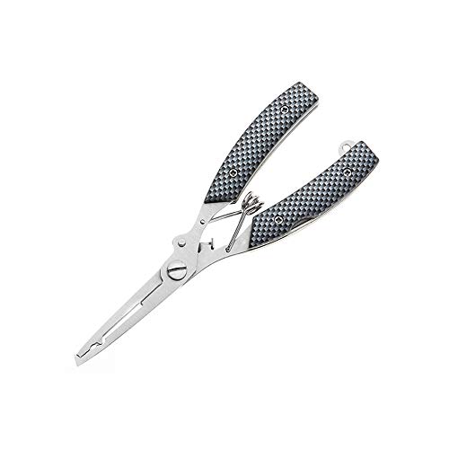 Shapl Alicates de pesca de agua salada | Herramienta para quitar anzuelos, herramientas de tijeras, engranaje de pesca, cortador de línea (plata)