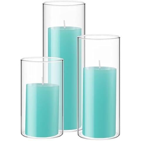 Shihanee Lake Blue Pillar Candle Set Cover