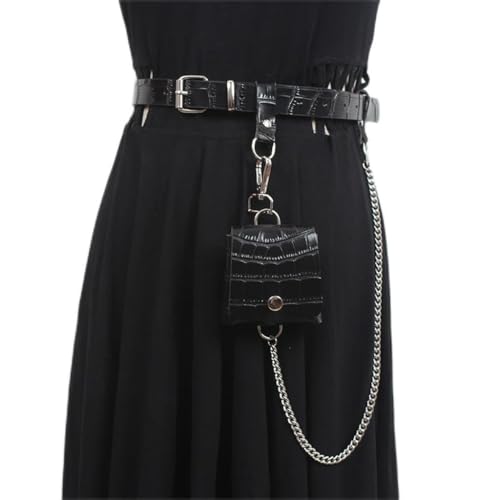 Full hole chain small Fanny pack belt women decorate ins punk jeans skirt belt