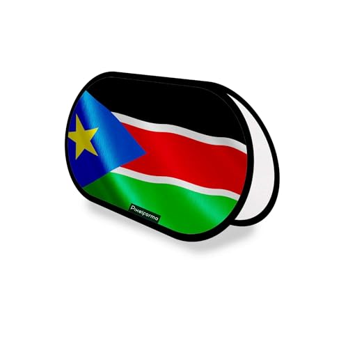 Drapeau le Soudan du Sud en Polyester 70x120cm : solution de support ovale stable