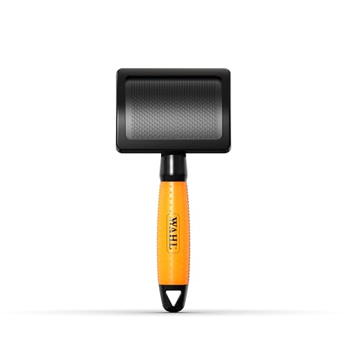 WAHL Slicker Brush Large - Spazzola per toelettatura, spazzola per cani e gatti, strumenti per la toelettatura degli animali domestici, animali a pelo lungo e corto, manico in gel, arancione
