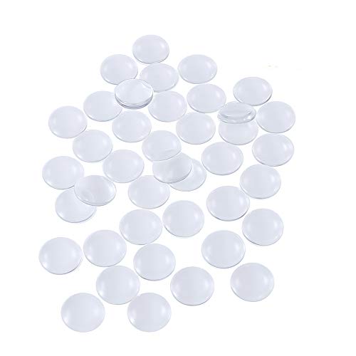 HAUTOCO 1.18 inch/30mm Round Glass Cabochons Clear Dome Cabochons Tiles for DIY Craft Photo Charms, Cameo Pendants, Rings, Necklace and Jewelry Making, 40PCS