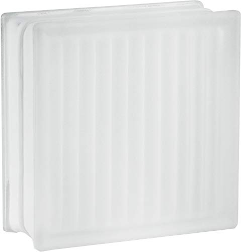 Bloques de vidrio de diseño Cruzado transparente satinado por las 2 caras 19x19x5 cm - 8 piezas