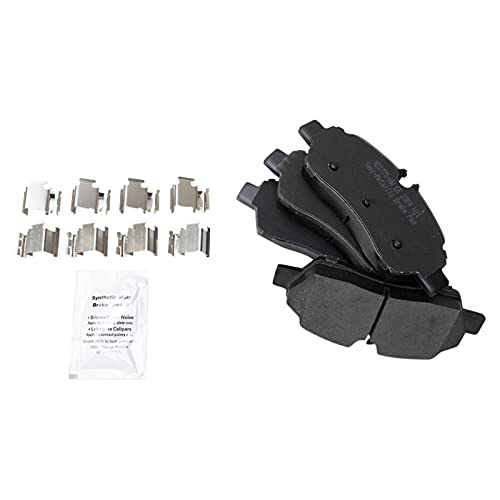 Image of TRQ Rear Brake Pad and Rotor Set Semi Metallic Compatible with 2015-2019 Ford Transit-350 HD