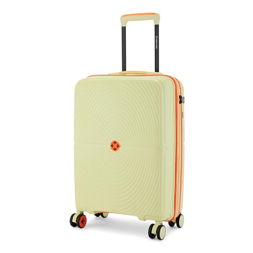 Image of Nasher Miles Bali Hard-Sided Polypropylene Cabin Luggage 20 inch | 55cm | 8 Wheels Small Trolley Bag for Travel | Suitcase (Cream)