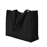 Augbunny Durable Cotton Canvas Extra LARGE Beach Tote Shopping Bag Multi Purpose Casual Fashion Bag