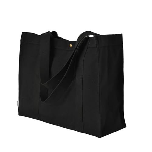 Image of Augbunny Durable Cotton Canvas Extra LARGE Beach Tote Shopping Bag Multi Purpose Casual Fashion Bag