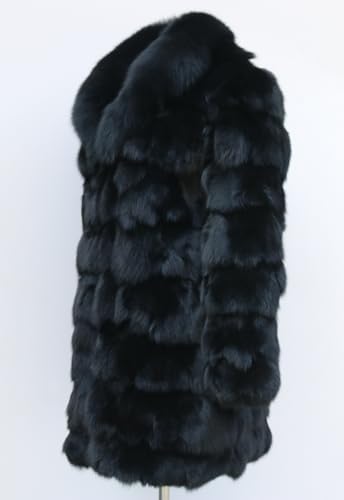 Women's Genuine Fox Fur Coat Long Thick Warm Fur Jacket Winter Coat3