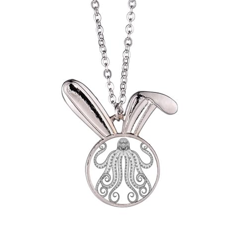 Collier pieuvre et ses huit lapins noirs aux finitions soignées d'exception