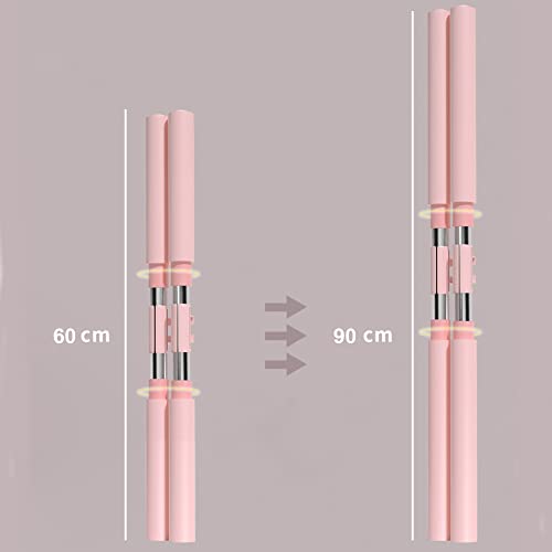 Aikelai Adjustable Length Yoga Sticks , 60-90Cm Retractable Neck Back Posture Corrector For Women Men Back Straightener Device, Open Shoulder Back Brace Posture Corrector For Kids, Children, Teenagers (Pink) #TOP1
