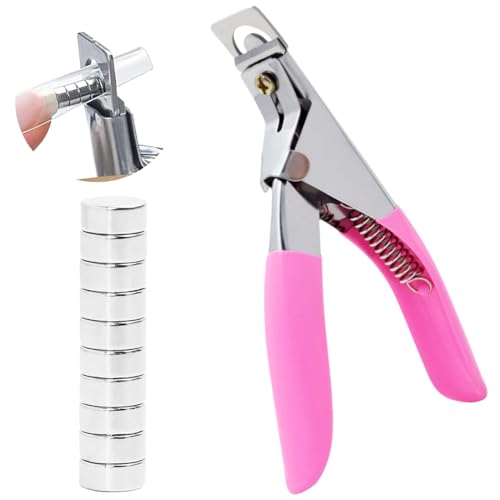 KOLZEMV Cortaúñas de gel con 10 imanes, cortauñas, cortaúñas profesional para uñas postizas, cortaúñas de gel, accesorios para uñas, cortaúñas para uñas postizas, uñas de gel, uñas artificiales