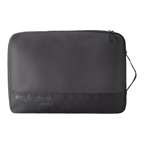 Eagle Creek Pack-It Reveal Cube - Lightweight Packing Cubes for Optimizing Luggage Space - Easy to Carry - Mesh Fabric - Water-Resistant - Easy Grab Zipper - Large - Black