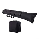 Set da parete per riporre gli sci e borsa per organizzare attrezzature sportive invernali, tra cui tavola da sci e scarponcini con imbottitura protettiva