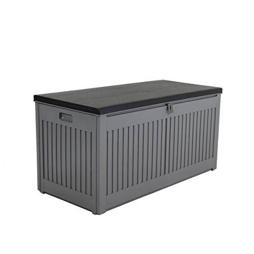 CHARLES BENTLEY Plastic Garden Storage Box Chest 270L, Light Grey