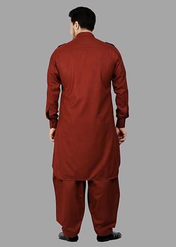 Image of K-ROYALS Men's Cotton Blend Pathani Kurta Pyjama Suit