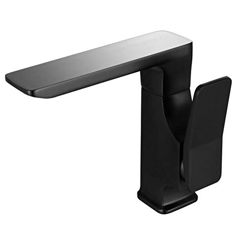 Mitigeur de lavabo cascade noir en laiton pour eau chaude et froide
