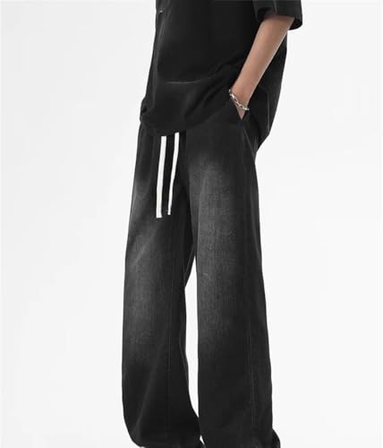 Men Summer Thin Jeans Lightweight Cotton Denim Pants Korean Wide Leg Casual Loose Straight Trousers3