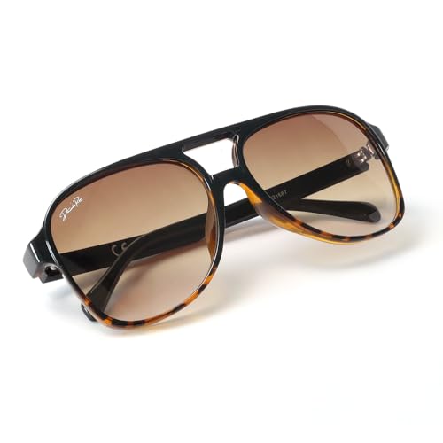 Diamond's Roar Classic Vintage Polarized Aviator Sunglasses for Women Men Trendy Square Large Frame Retro Sunglasses - UV400