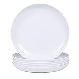 Webbylee Melamine Pasta Plates - 6pcs 10inch Dinnerware Dishes Set for Indoor and Outdoor Use, Break