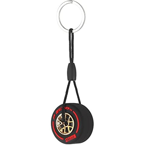 TRIXES Red Racing Car Wheel Keyring Cover