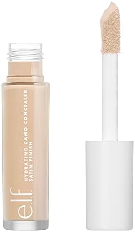e.l.f. Hydrating Camo Concealer, Covers Blemishes & Under-Eye Circles, Full-Coverage & Delivers A Satin Finish, Vegan & Cruelty-Free, Light Sand