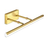 BDL Adjustable Dimming LED Bathroom Vanity Light Fixture Cabinet Wall Brushed Brass White Light 4000