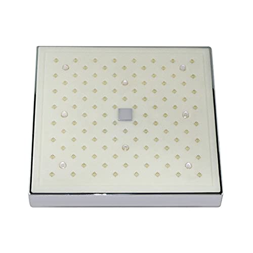 ALYHYB LED Fixed Showerheads - Temperature Control Shower 3 Colour Changing Water Flow Powered - 8 Inch Square High Pressure Rainfall ShowerHead Accessories for Bathroom