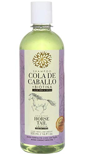 Shampoo Cola de Caballo Biotina, Aloe Vera y Ortiga 500 ml. Natural Shampoo. Horse Tail Shampoo Biotin, Aloe Vera and Nettle 16.91 oz. Lenico