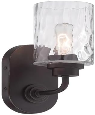 Designers Fountain 87101-OEB Gramercy Park - One Light Wall Sconce, Old English Bronze Finish with Blown Hammered Glass