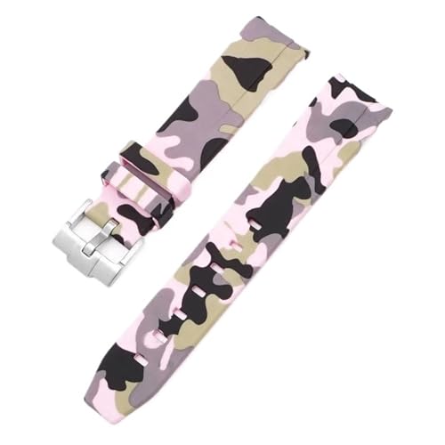 Bracelet en caoutchouc silicone haut de gamme 20mm bout incurvé MoonSwatch