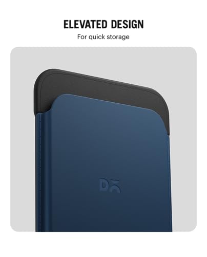 Image of DailyObjects Leather Magnetic Wallet Card Holder | Designed for MagSafe Compatible with iPhone 16, iPhone 15, iPhone 14, iPhone 13, iPhone 12 Models | Premium Design | Full-Grain Leather - Blue-Grey