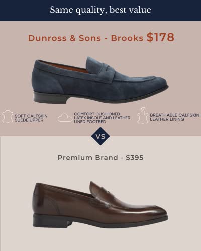 Image of Dunross & Sons Men's Brookes Penny Loafer Slip-On Formal Business Shoes