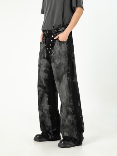 Men's Denim Spring Wide-Leg Loose American Long Pants2