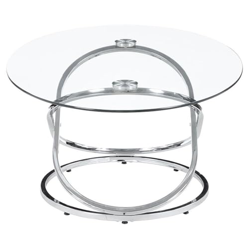 Pemberly Row PR-4753-2751856 Contemporary 3-Piece Metal Occasional Set Chrome And Clear thumb #6
