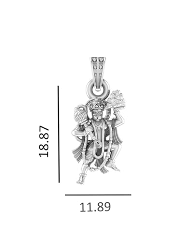 Pendentif Hanuman argent 925 Mtrolls 600652867, collier divinité hindoue petit format 8,6 g